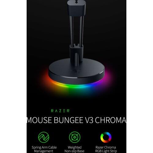 Razer Mouse Bungee V3 Chroma Mouse cable bungee with Chroma RGB underglow lighting Spring Arm Weighted Non-slip Base