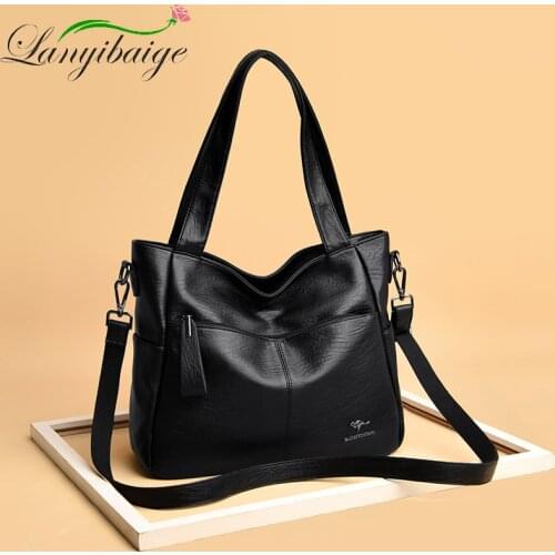 Pure Color Large Capacity PU Leather Shoulder Messenger Bag Womens Casual Messenger Bags Luxury Handbag Female Bag Designer