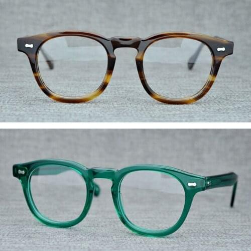 Veshion Round Handmade Acetate Frame Women Glasses Men Brand Designer Computer Goggles Optical Spectacle frame Demi Myopia