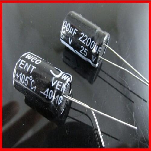 High quality electrolytic capacitor 25V/2200UF volume 13*21MM