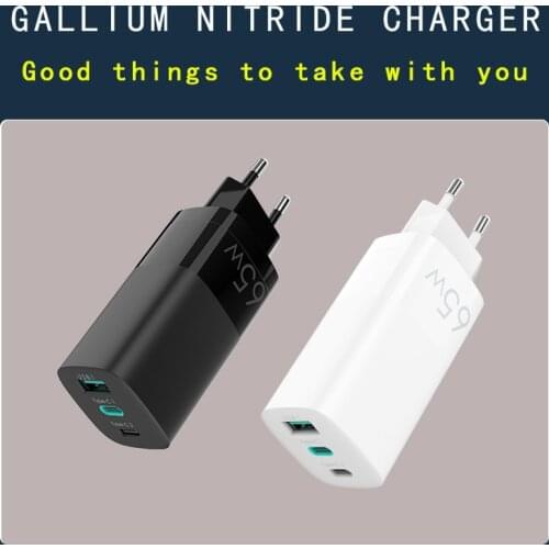 65W Gallium Nitride Charger EU/US/UK Phone Charger Plug Charge 3.0 Fast Charger Usb Ports Power Adapter for Mobile Phone,PC