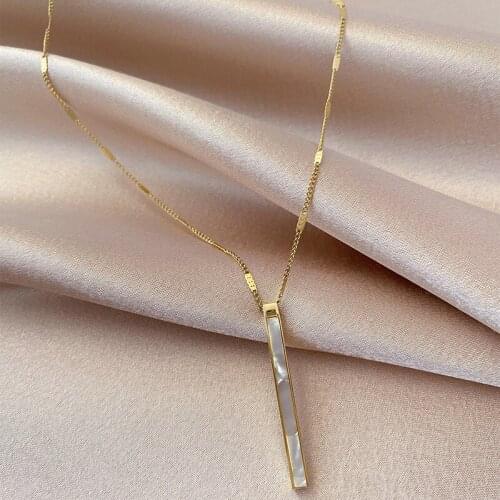 Shell Titanium Steel Simple Pendant Necklace For Women 2021 Wew Trendy Necklace Jewelry Birthday Christmas Gifts