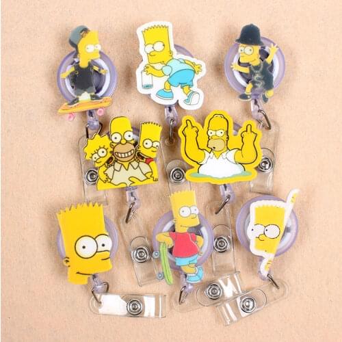 The Yellow Man Cute Girl & Funny Boy Retractable Badge Card Holder Reel Nurse Exhibition Enfermera For Girl Gift Name Card Chest
