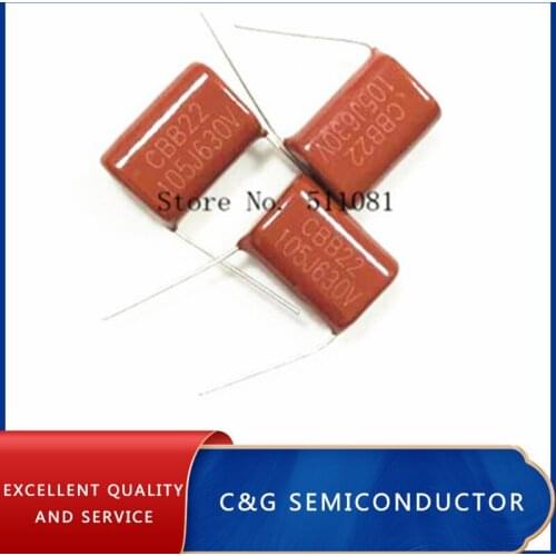 10PCS 630V 105J 630V 1UF Pitch 20mm 105 1000NF CBB Polypropylene film capacitor