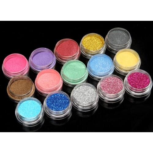 15PCS/SET Satin Glitter Mineral Pearl Loose Eyeshadow Shadow Dust Pigment Powder