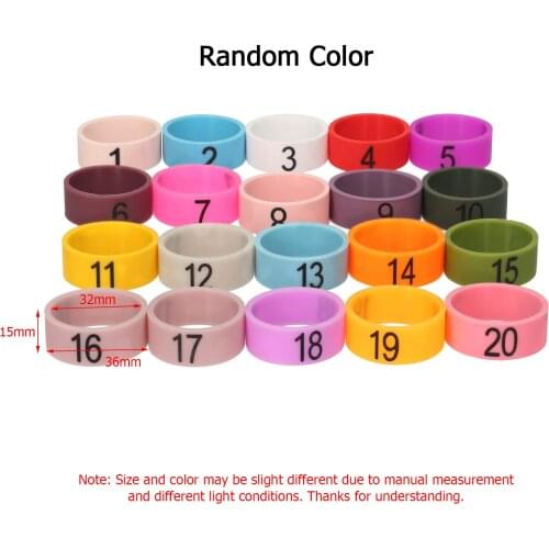 20PCS Microphone Colored ID Rings Number 1 to 20 Multicolor Soft Silicone Ring Distinguishing Different Microphones Random Color