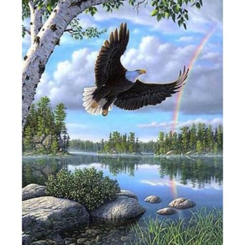 5D DIY Diamond Painting Square/Round Diamond Animal Painting Sky Eagle Picture Cross Stitch Embroidery Decoration Artwork WG2991