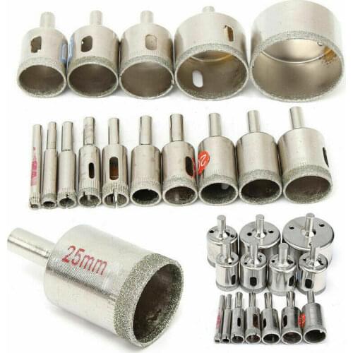 15 pcs/set Diamond tool drill bit hole saw set for glass ceramic marble 6/8/10/12/14/16/18/20/22/25/26/28/30/40/50mm