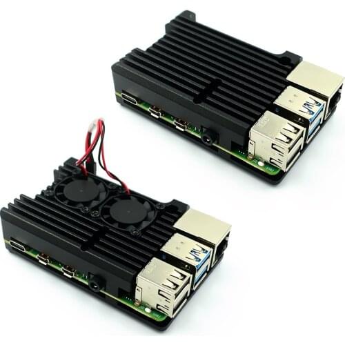 Raspberry Pi 4 Aluminum Metal Case Raspberry Pi 4 Aluminum Case Box with Dual Fan Heat Sink for Raspberry Pi 4 Model B 4B Plus