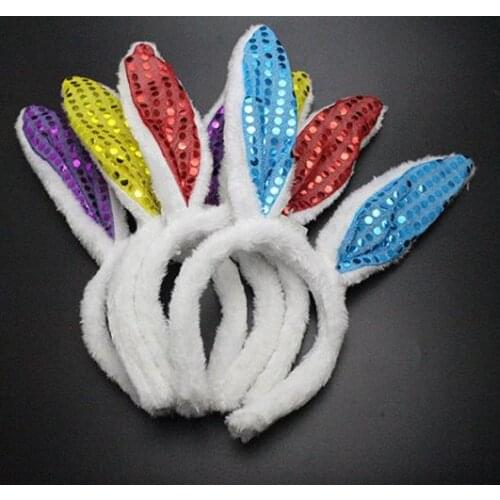 Free shipping 100pcs/lot 7color Rabbit Ear Head Band flashing led bunny ears led headwear LED Light Up Hairband for Party
