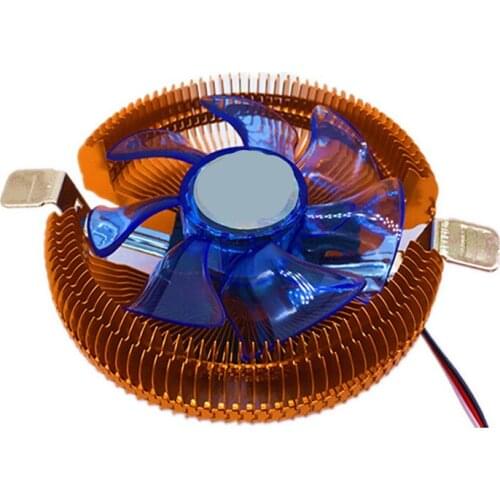Mute CPU Processor for 1155AMD 775 Desktop CPU Fan CPU Cooler Copper Plated LED with Blue Light for AMD/775/1155/1156/i3/i5/i7