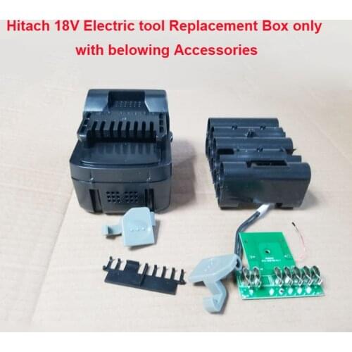 HITACH 18V Lithium Ion Tool Battery Replacment box with PCB board for 5S BSL1830 assembly