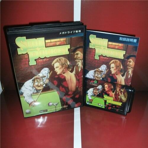 Side Pocket Japan Cover with box and English manual For Sega Megadrive Genesis Video Game Console 16 bit MD card