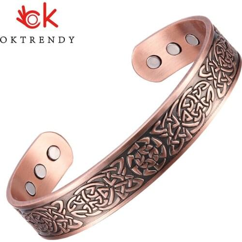 Pure Copper Bracelets for Women Men Energy Magnetic Bracelet Benefits Men Big Cuff Bracelets Bangles Health Care Jewelry