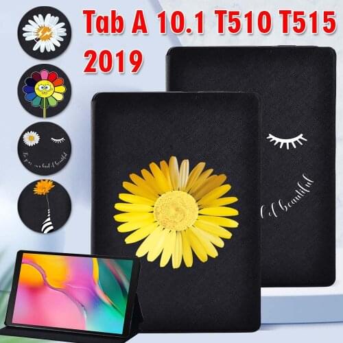 For Samsung Galaxy Tab A 10.1 Inch 2019 T510/T515 Cover PU Leather Tablet Stand Cover Case + Free Stylus