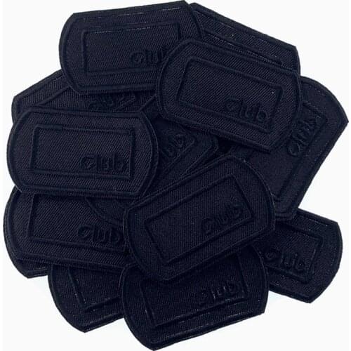 5Pcs Black Patches for Clothes Iron on letter Club Appliques Stripes Sticker DIY Badges Decoration
