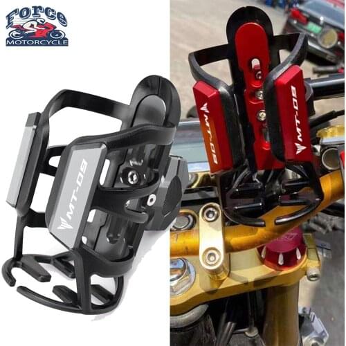 For Yamaha MT09 FZ09 MT-09 MT 09 high quality Motorcycle CNC Aluminum+ Rubber Beverage Water Bottle Drink Cup Holder