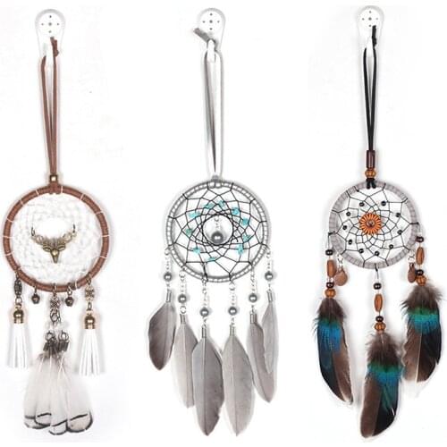 Retro Deer Head Dream Net Catcher Art Style Pumpkin Handmade Car Pendant