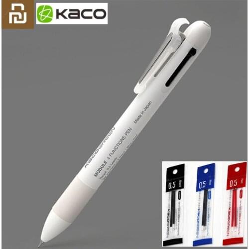 Original Youpin KACO 4 In 1 Multifunction Pens 0.5mm Black Blue Red Refill Gel Pen Mechanical Pencil Japanese ink Office School