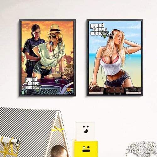 GTA 5 Sexy Girl Artwork Canvas Art Print Painting Poster Wall Pictures For Home Decoration Bedroom Decor No Frame Picture