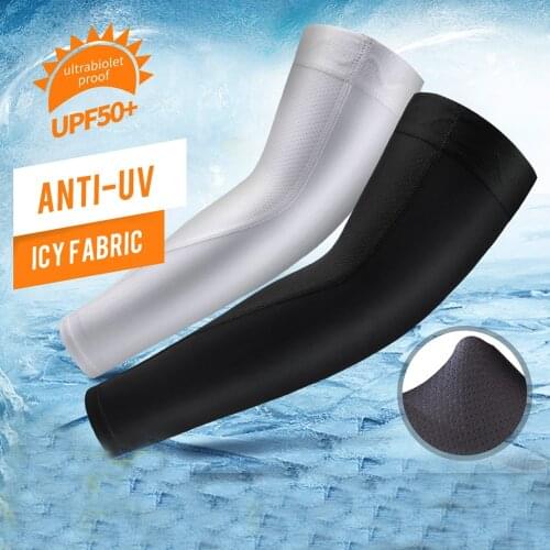1Pair Compression Sunblock Ice Silk Cooling Athletic Long Sleeves for Outdoor Sporting Cycling Hiking Driving Fishing Working