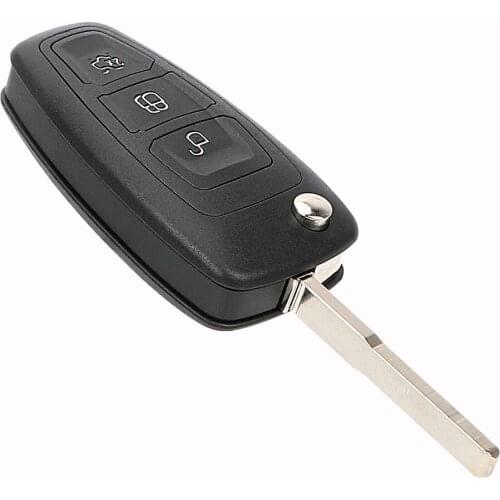 LEEPEE For Ford Focus 3 Fiesta Mondeo Blank key blade 2 Button Remote Car key Shell Replacement Shell Flip Folding key