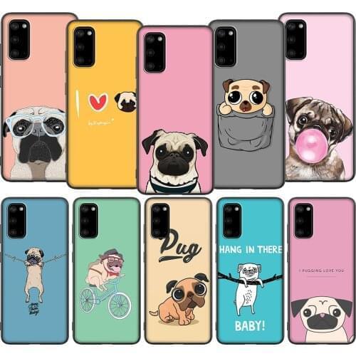 K11 Animal Cute Pug Dog Case for Samsung A01 A10 A11 A20 A20E A21 A30 A40 A41 A50 A51 A60 A70 A71 A81 A91 M10 M20 M30