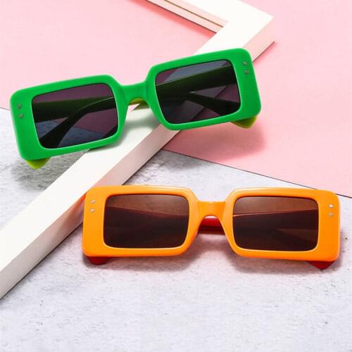 Fashion Rectangle Colorful Sunglasses For Women 2021 Luxury Brand Designer Candy Color Square Sun Glasses Men Trendy Shades
