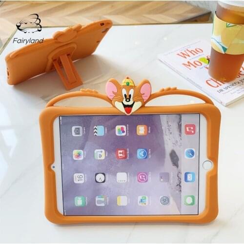 Cartoon Kids Tablet Case For Apple ipad Pro 11inch 2020 2018 iPad 2 3 4 5 6 Air 1 2 Tablet Holder Stand Silicone Soft Back Cover