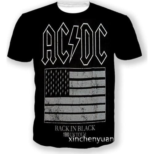 Xinchenyuan AC DC Rock Band 3D Print Men T Shirt Hip Hop Women Tshirt Unisex Clothing Tops Suppliers for Drop Shipper A17