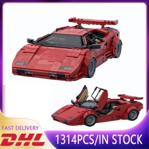 New 1314PCS High-Tech Countach LP5000 QV Super Racing Car MOC-57851 Model Building Block Toy Childrens DIY Birthday Gift