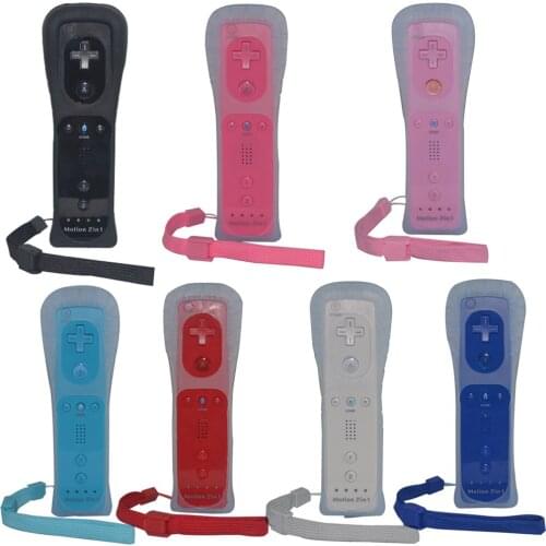 New Built in Motion Plus Remote Controller with Silicone Case and Hand Strap For Nintendo Wii