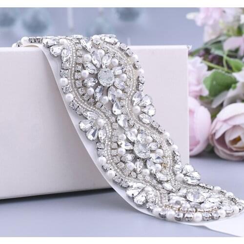 ZMS04 Silver Rhinestone Crystal Wedding Belt for Dresses Women Wholesale Bridal Wide Belts for Coats Sash Diamond Sash fashion