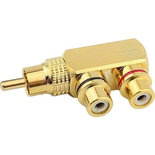 Pure copper RCA connector Audio and video tee connector RCA male to female AV socket connector adapter plugs 10pcs/lot