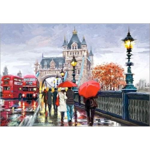Needlework for embroidery DIY DMC Color High Quality - Counted Cross Stitch Kits 14 ct Oil painting - Tower Bridge