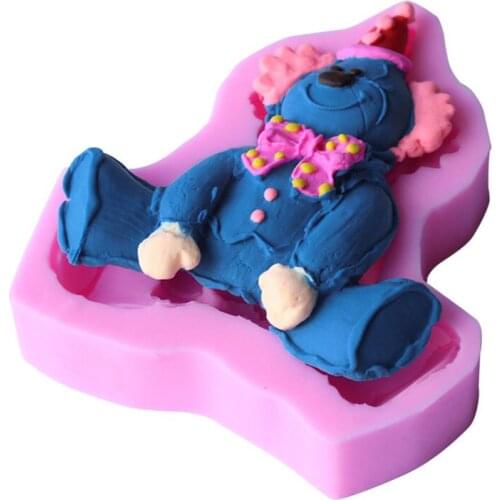 Clown Shape Silicone Cake Mold Cake Bakeware Baking Tools 3D Bread Pastry Mould Pizza Pan DIY Circus Baby Shower Birthday Party