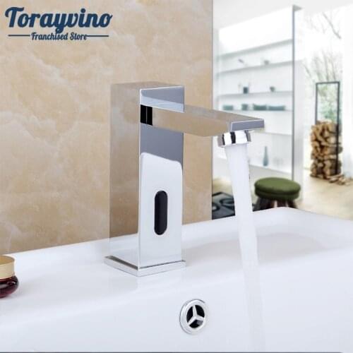 Bathroom Automatic Hands Touch Free Sensor Basin Chrome Brass Sink Mixer Tap Faucets,Mixer Auto-Sensor Faucet