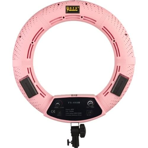Yidoblo Pink FS-480II 5500K Dimmable Camera Photo/Studio/Phone/Video 18"48W 480 LED Ring Light LED Lamp+ 200cm tripod +Bag Kit