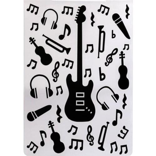 YINISE Plastic Embossing Folders For Scrapbook Stencils Guitar DIY Paper Album Cards Making Mold Embossed Scrapbooking Template