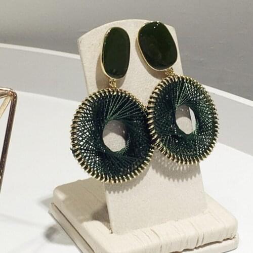 South Korean network red earrings female 2021 new opal flower temperament ear hook earrings female tide show face thin earrings