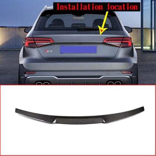 Real Carbon Fiber For Audi A3 S3 2014-2019 Accessories Car Rear Spoiler Wing Trim