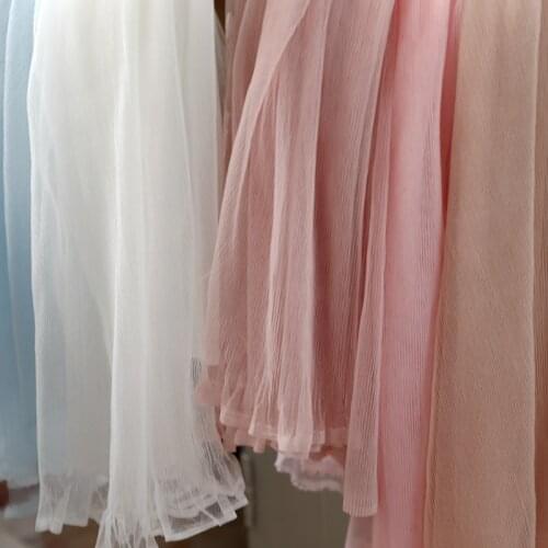 1yard/lot 160cm Stretch Mesh Pleated Lace Fabric Small Pleats Trim for Woman Sexy Clothes Material X730