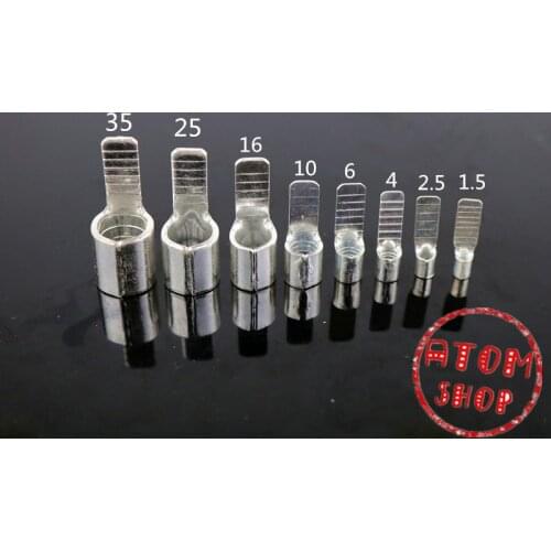 10pcs Cold pressed wire terminal, DZ47 air switch, pin connection, copper wire nose, C45 square insert