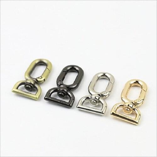 10pcs/lot Luggage Handbag Hardware Accessories Egg-shaped Spring Circle Bag Strap Shoulder Strap Chain Belt Link Hook Buckle