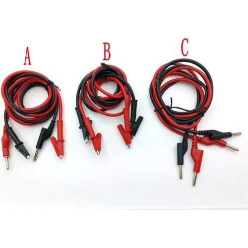 10 pcs Alligator Clip /4mm Banana Plug Silicone Cable TO 4mm Banana Plug/ Alligator Clip