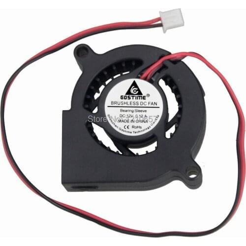 100pcs lot Gdstime 5cm Brushless Blower 12V 50mm x 20mm 2Pin DC Laptop Cooling Blower Fan