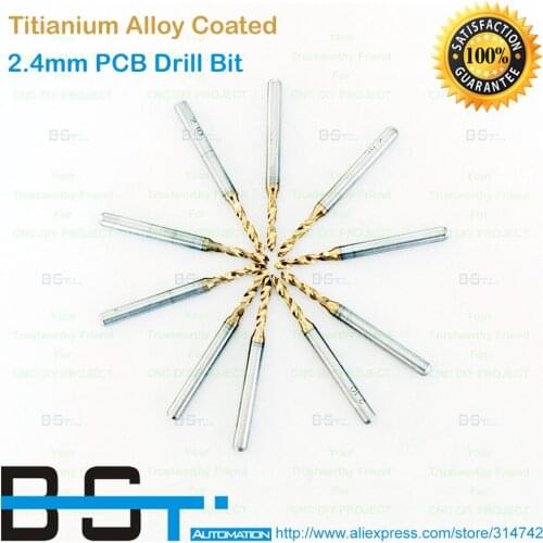 2.4mm Tungsten Steel Titanium Coat Carbide End Mill Engraving Bits CNC 2.40mm PCB Rotary Drill Bit