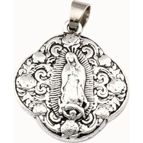 20pcs Virgin Mary Religious Zinc Alloy Charm Pendant Fit Necklace DIY Accessories 25.8x35mm A-480a