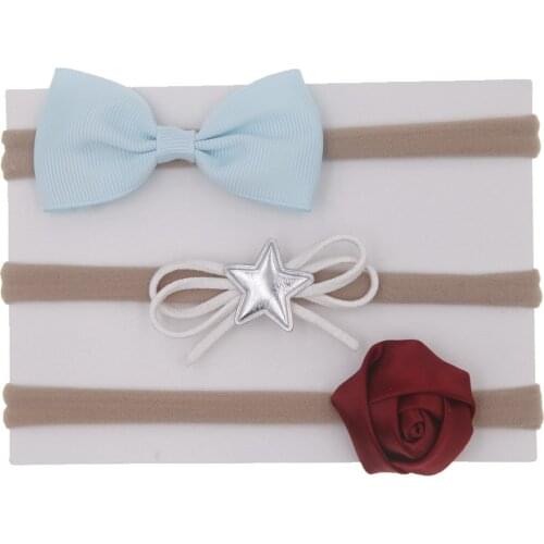 3pcs/set 2019 Girls Cute Bows children Nylon Headbands Soft Elastic hairband for Kids fashion Hair Accessories