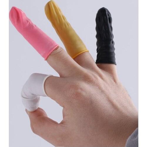 300pcs/lot Latex Finger Cots Manicure Work Gloves Anti-slip Antistatic Latex Fingertip Fingers Protection Disposable Rubber C